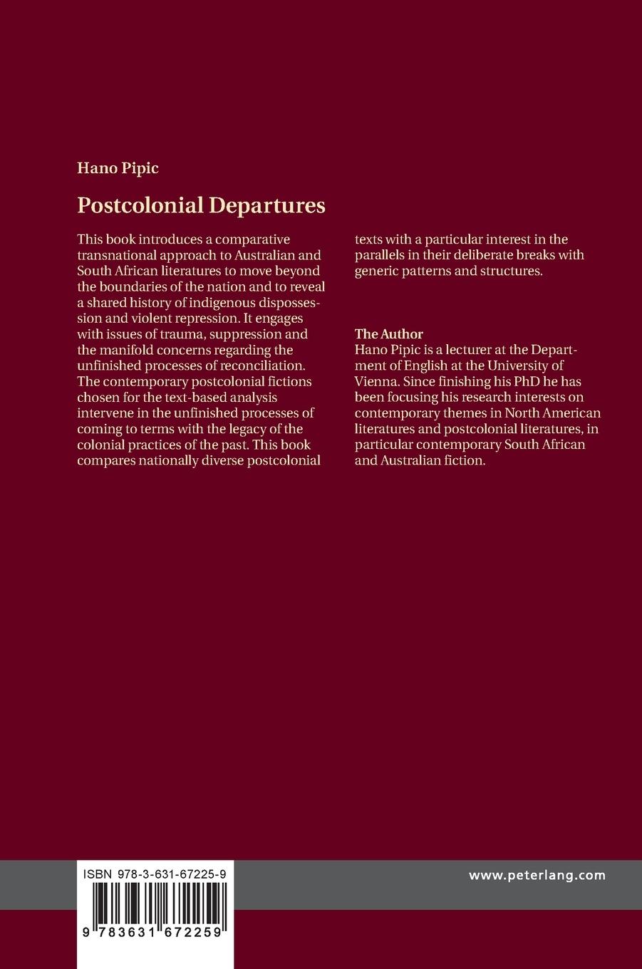 Rückseitencover Postcolonial Departures