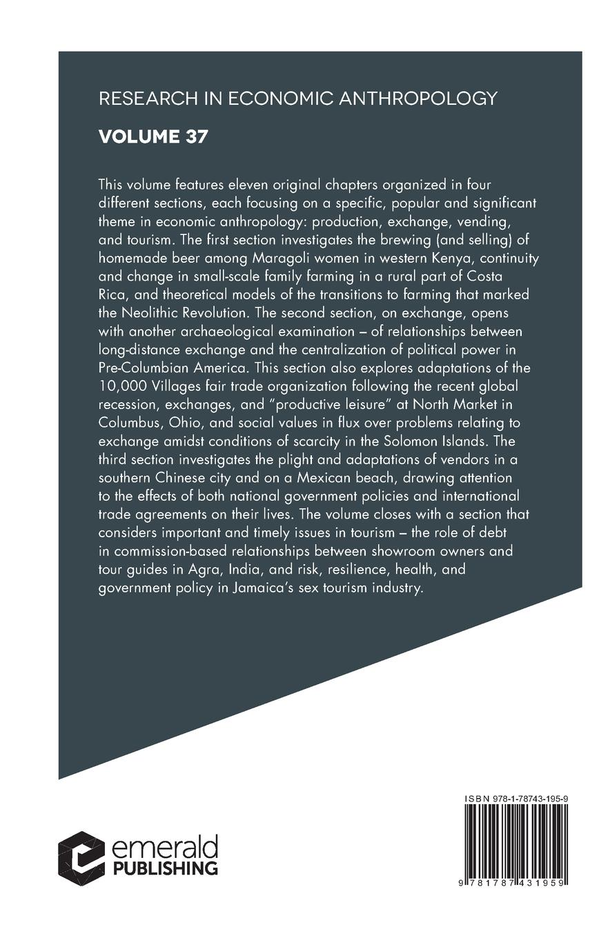 Rückseitencover Anthropological Considerations of Production, Exchange, Vending and Tourism