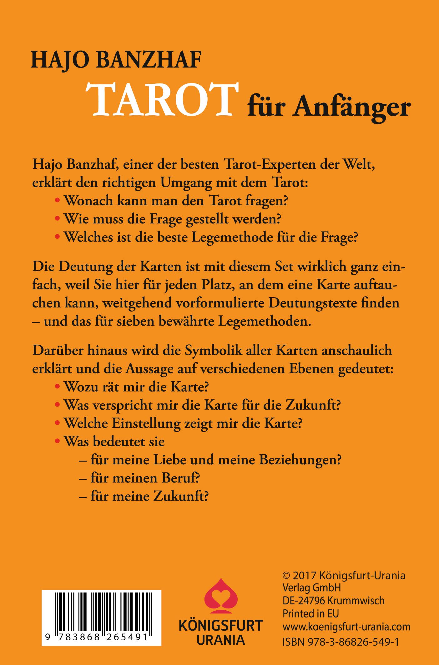 Rückseitencover Tarot für Anfänger