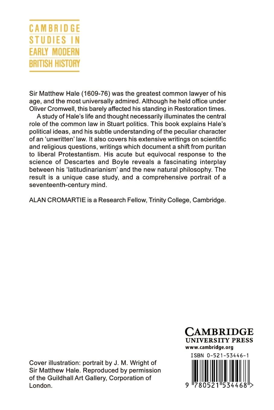 Rückseitencover Sir Matthew Hale, 1609 1676