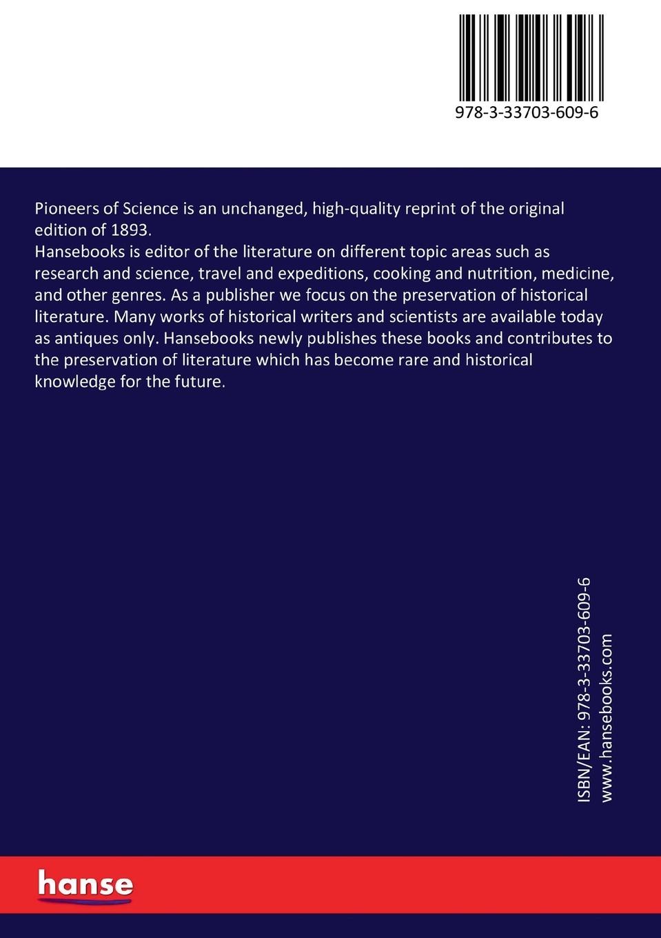 Rückseitencover Pioneers of Science