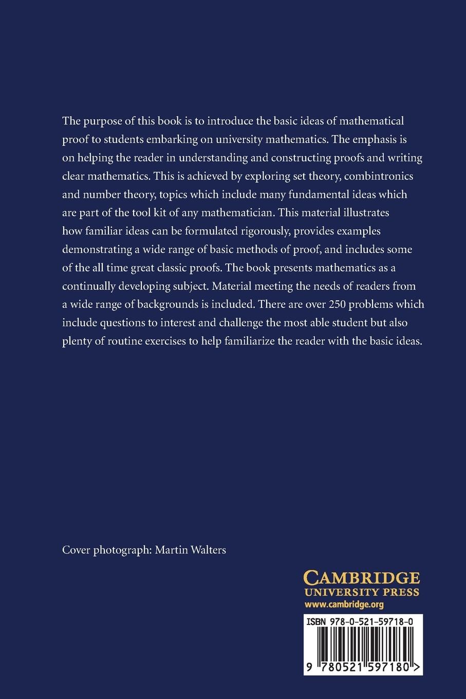 Rückseitencover An Introduction to Mathematical Reasoning