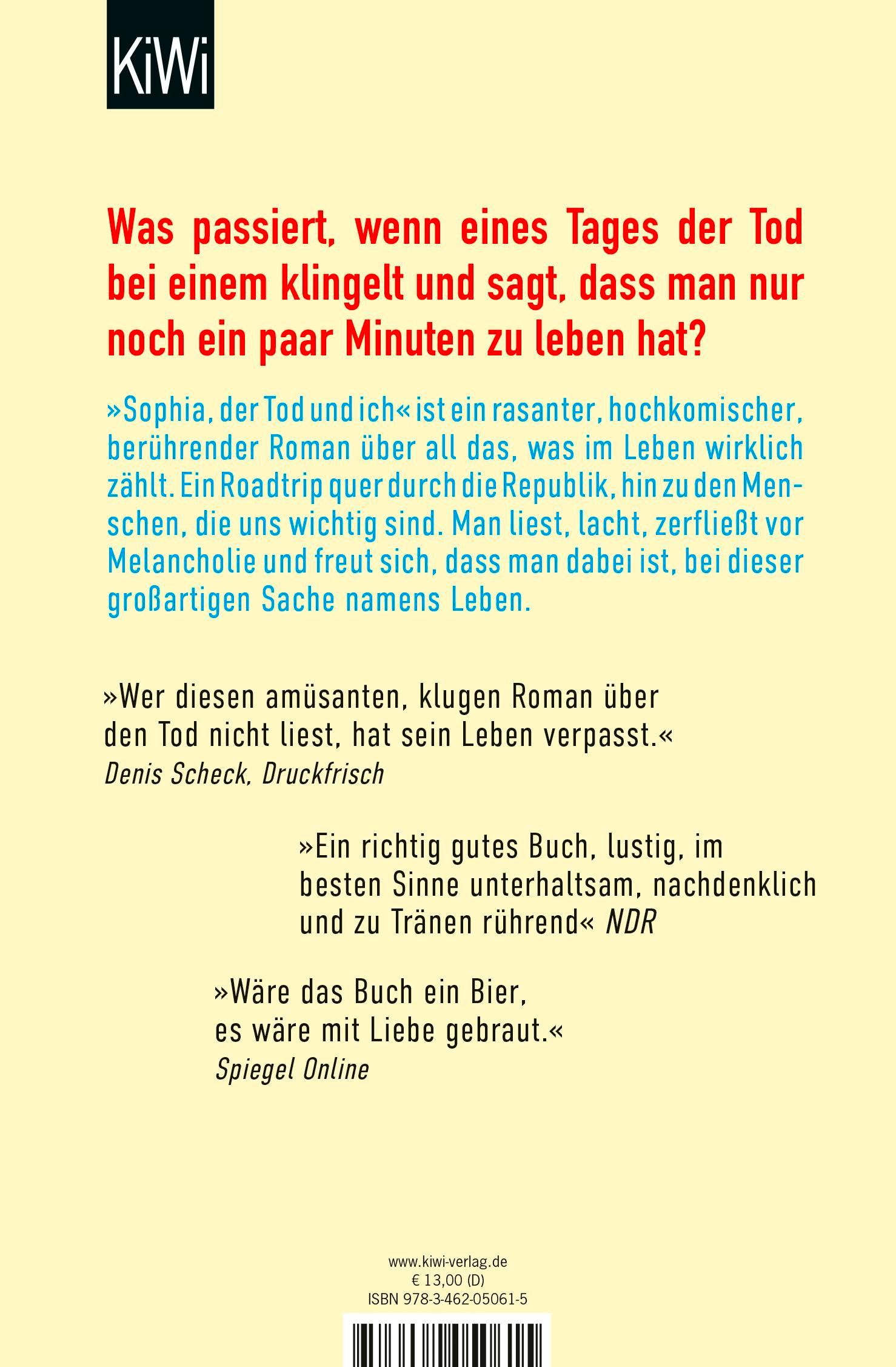 Rückseitencover Sophia, der Tod und ich
