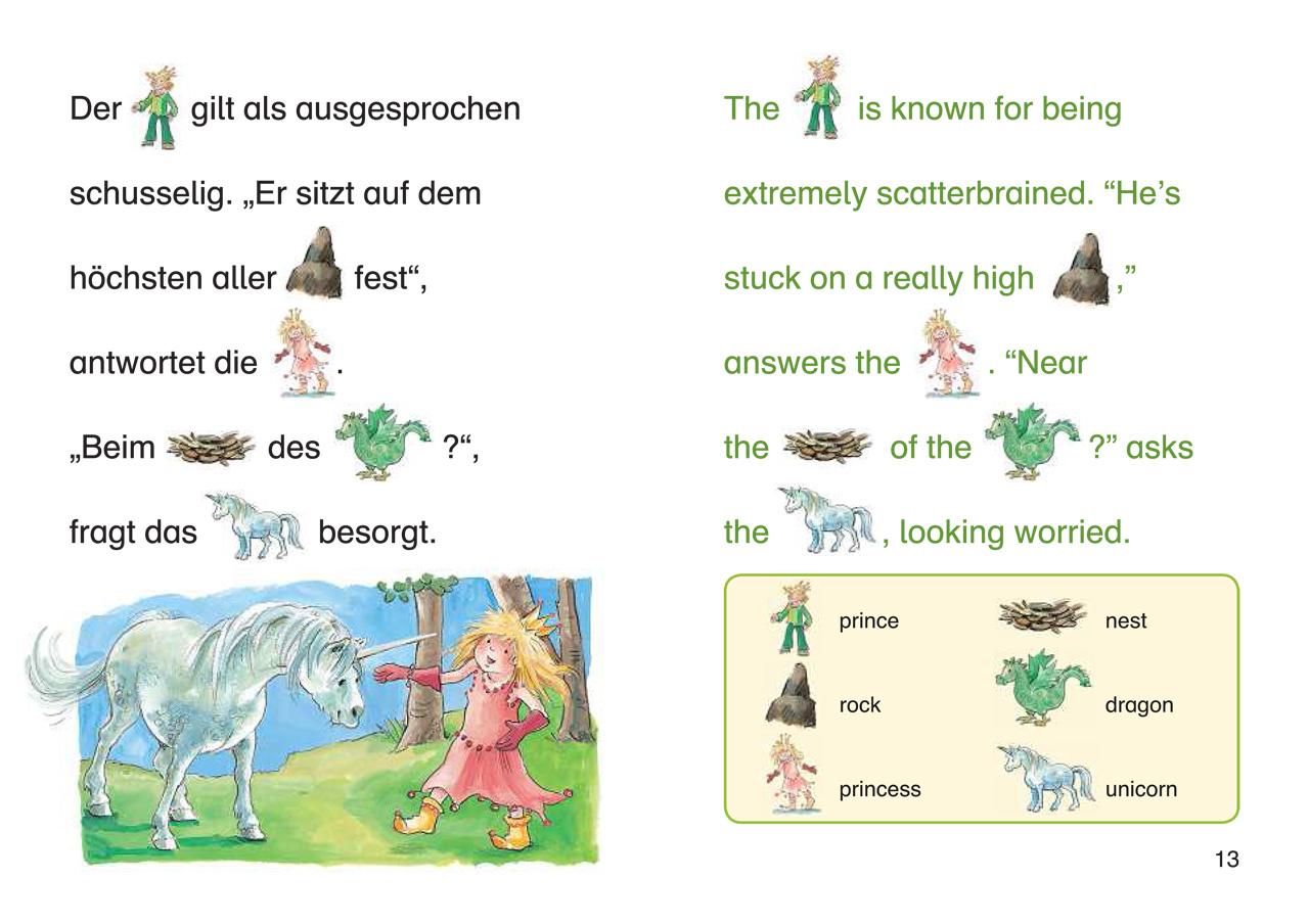 Beispielinhalt (Bild) Bildermaus - Mit Bildern Englisch lernen - Geschichten vom kleinen Einhorn - Little Unicorn Stories