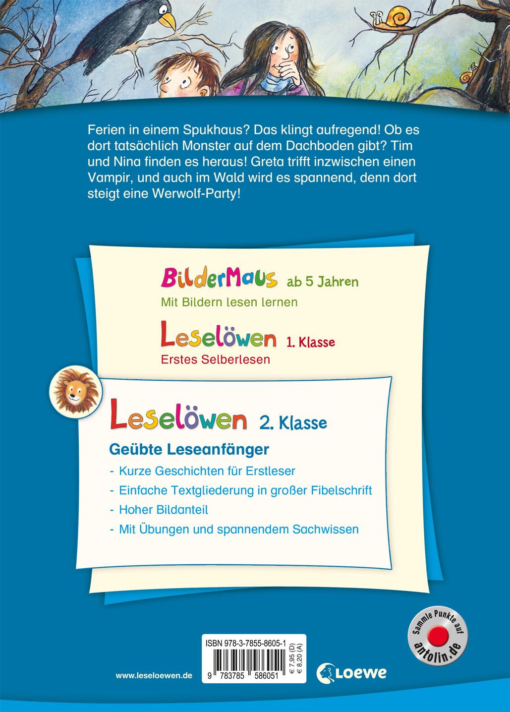 Rückseitencover Leselöwen 2. Klasse - Gruselgeschichten