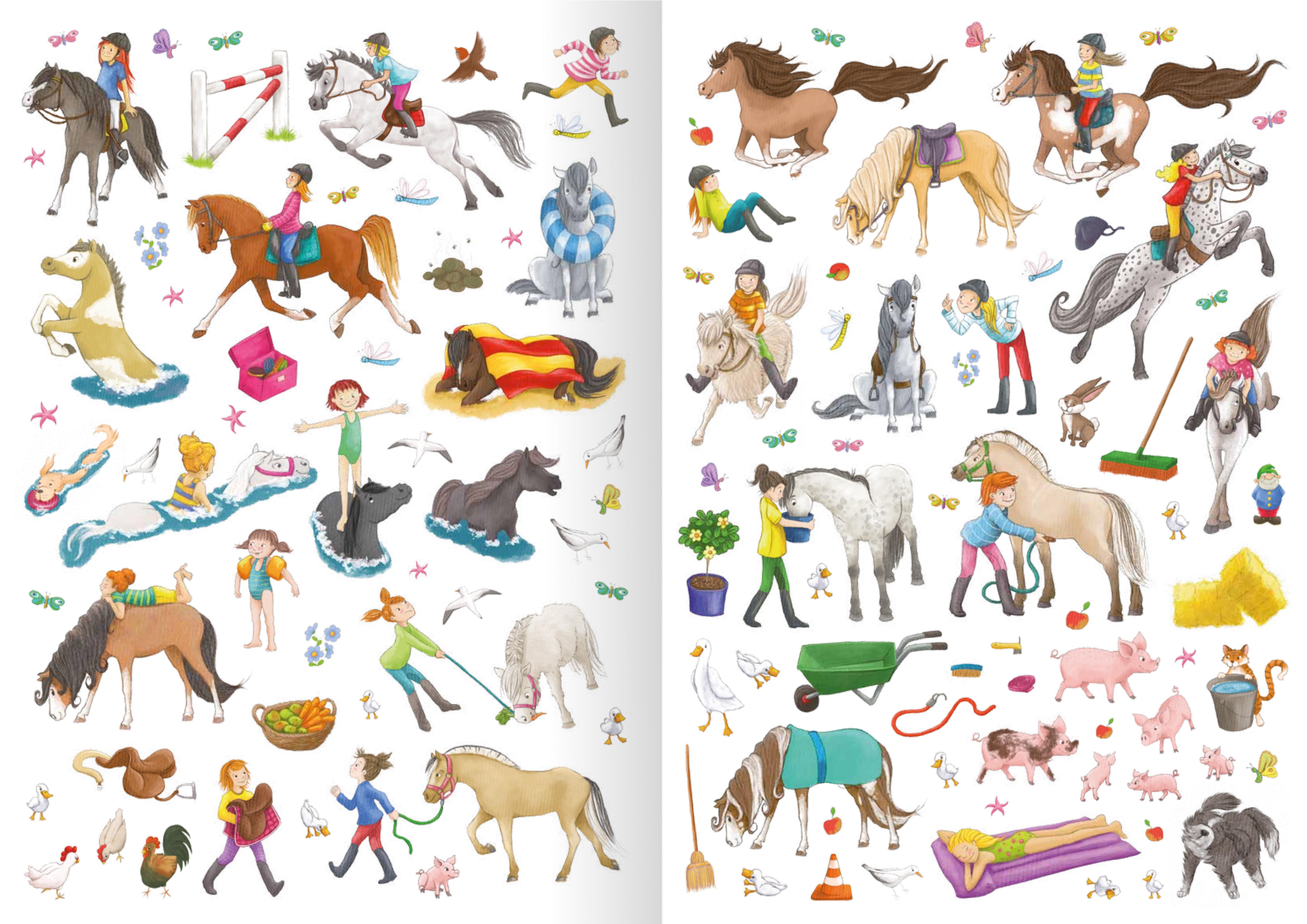 Beispielinhalt (Bild) Mein Stickeralbum Pferde