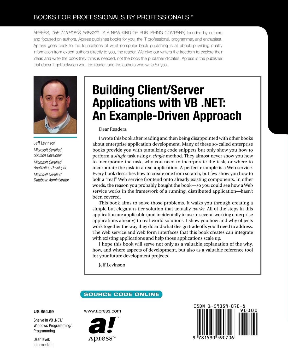 Rückseitencover Building Client/Server Applications with VB .Net
