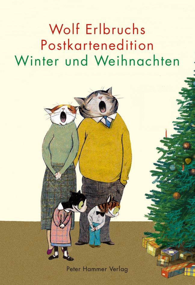 Vorderes Coverbild Wolf Erlbruchs Postkartenedition Winter und Weihnachten