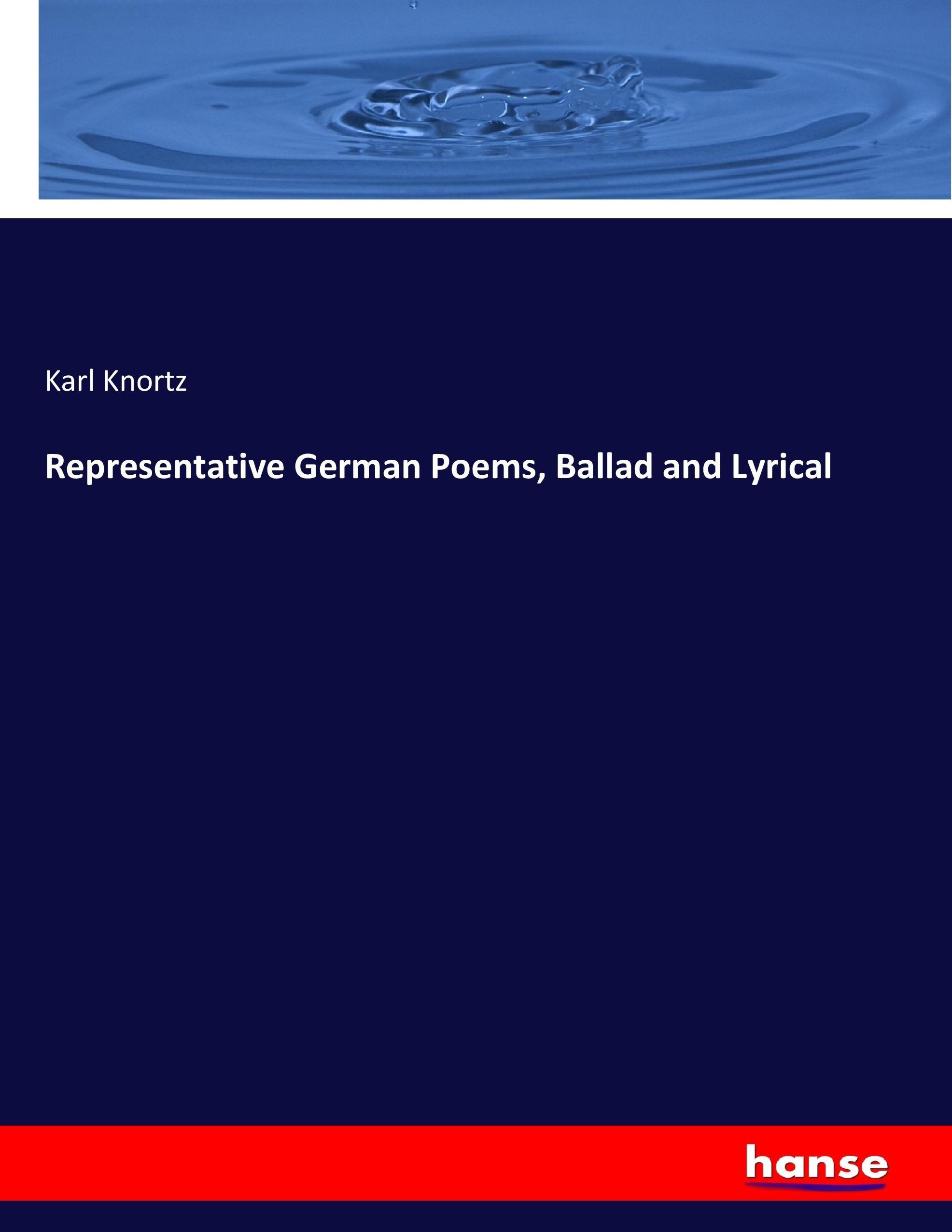 Vorderes Coverbild Representative German Poems, Ballad and Lyrical