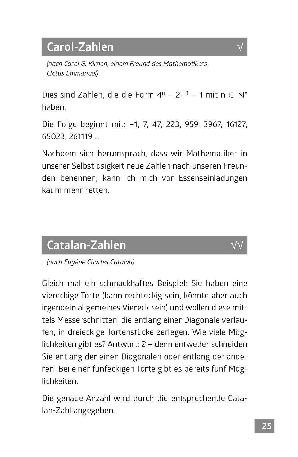 Beispielinhalt (Bild) Die Namen der Zahlen