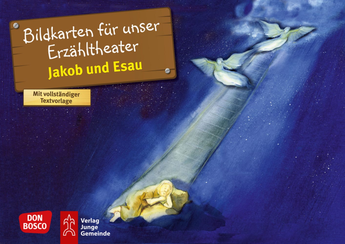 Vorderes Coverbild Jakob und Esau. Kamishibai Bildkartenset.