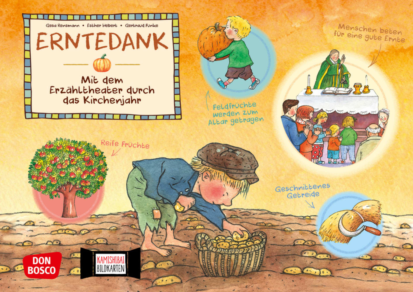 Vorderes Coverbild Erntedank. Kamishibai Bildkartenset.