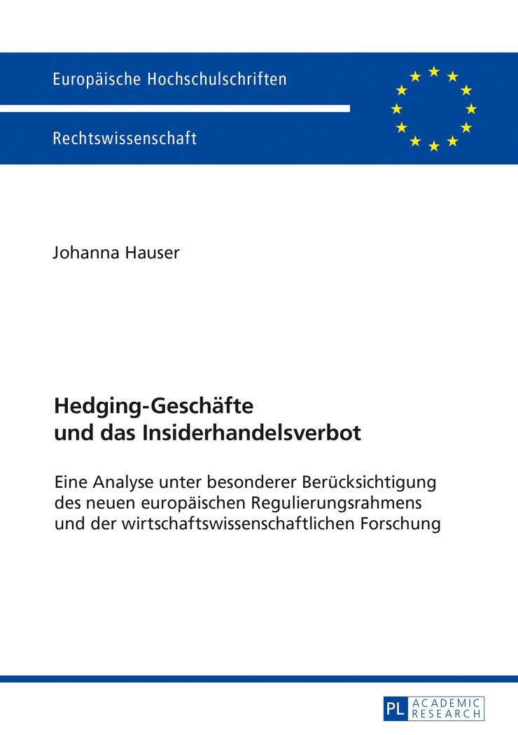 Vorderes Coverbild Hedging-Geschäfte und das Insiderhandelsverbot