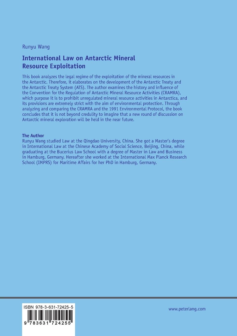 Rückseitencover International Law on Antarctic Mineral Resource Exploitation