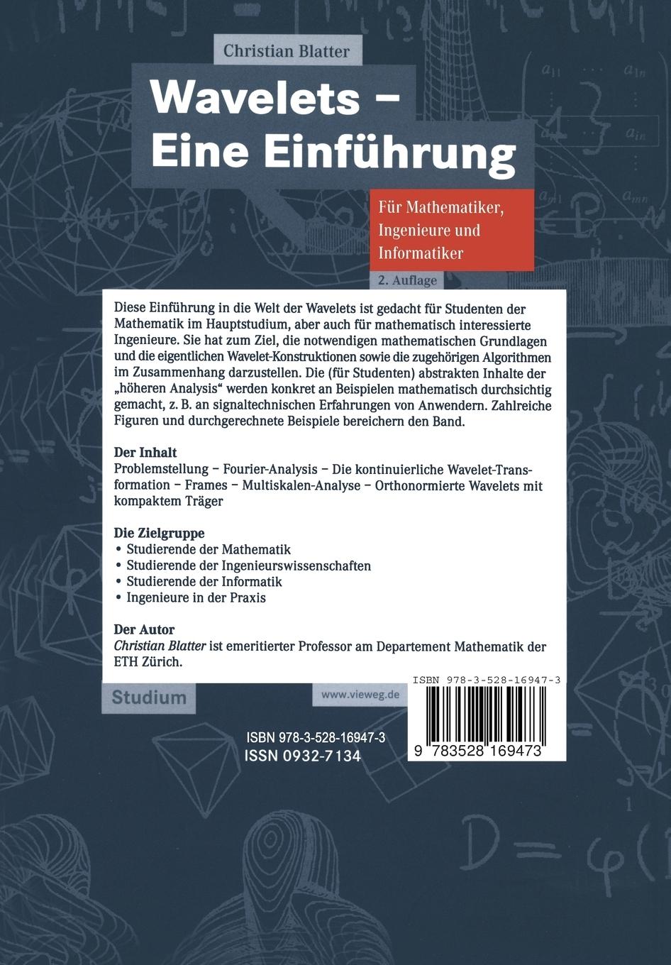 Rückseitencover Wavelets - Eine Einführung