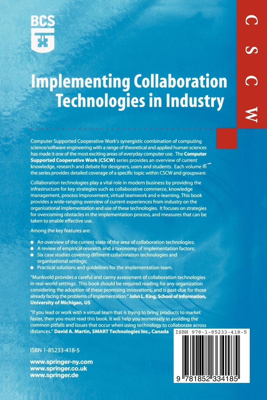 Rückseitencover Implementing Collaboration Technologies in Industry