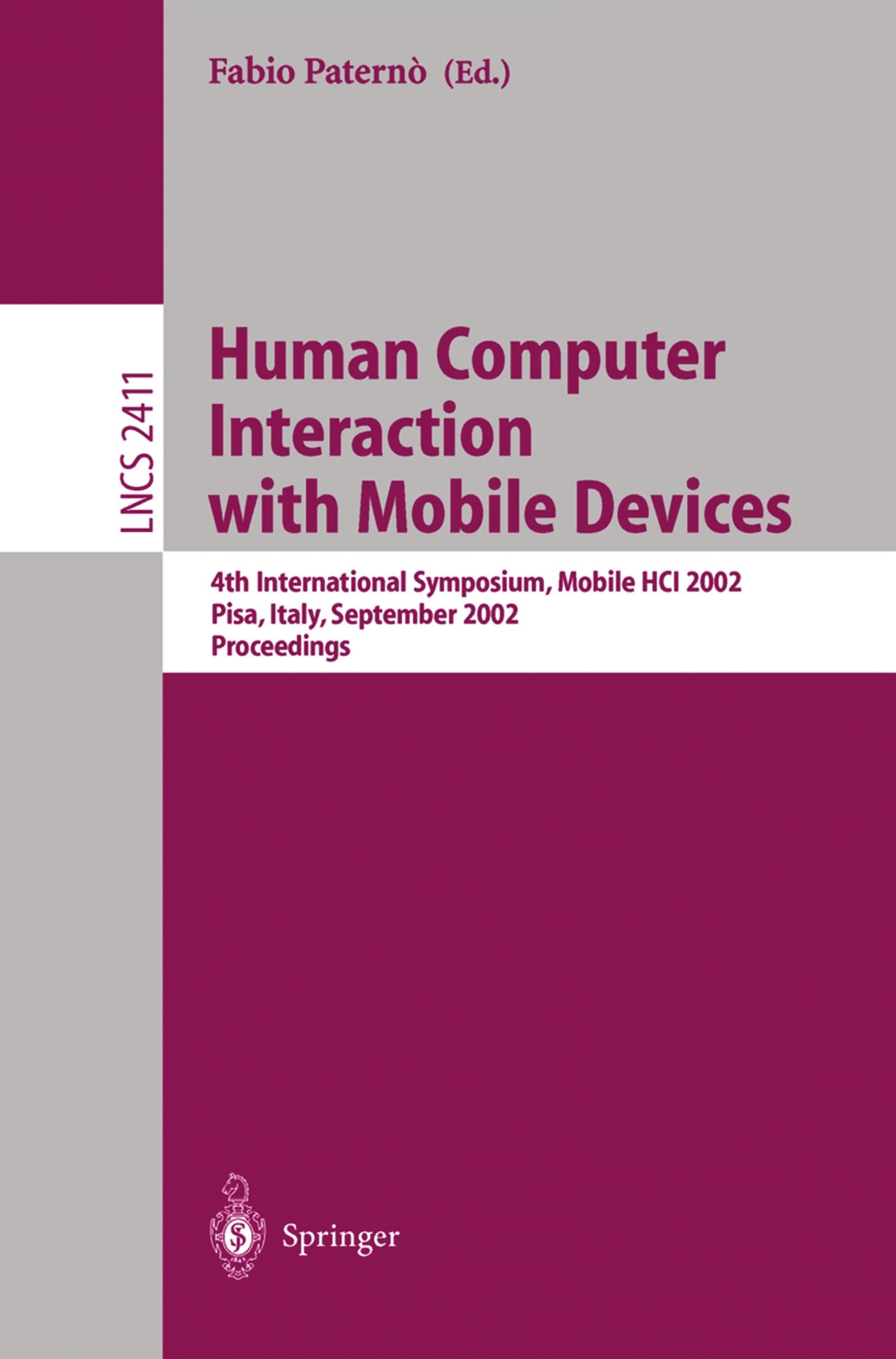 Vorderes Coverbild Human Computer Interaction with Mobile Devices