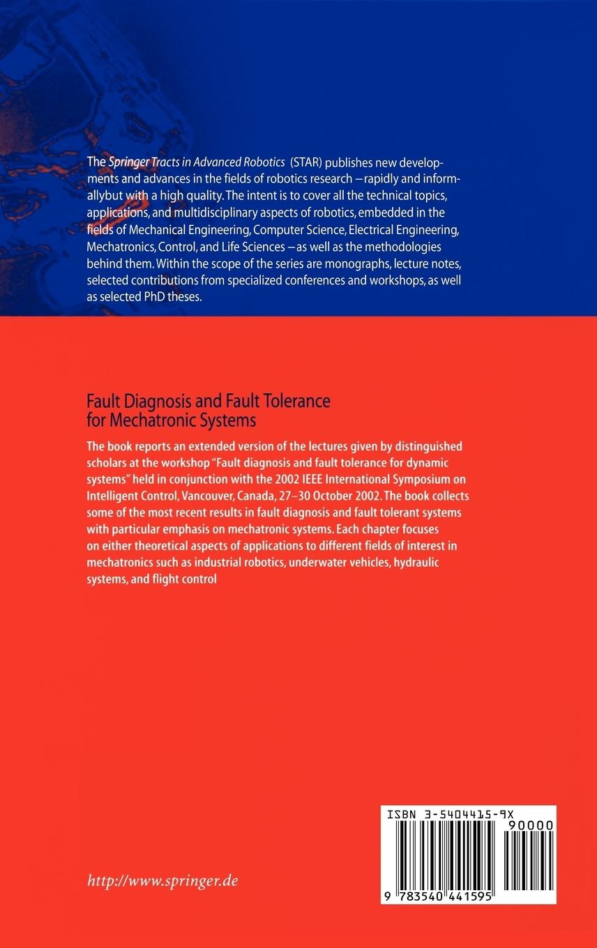 Rückseitencover Fault Diagnosis and Fault Tolerance for Mechatronic Systems: Recent Advances