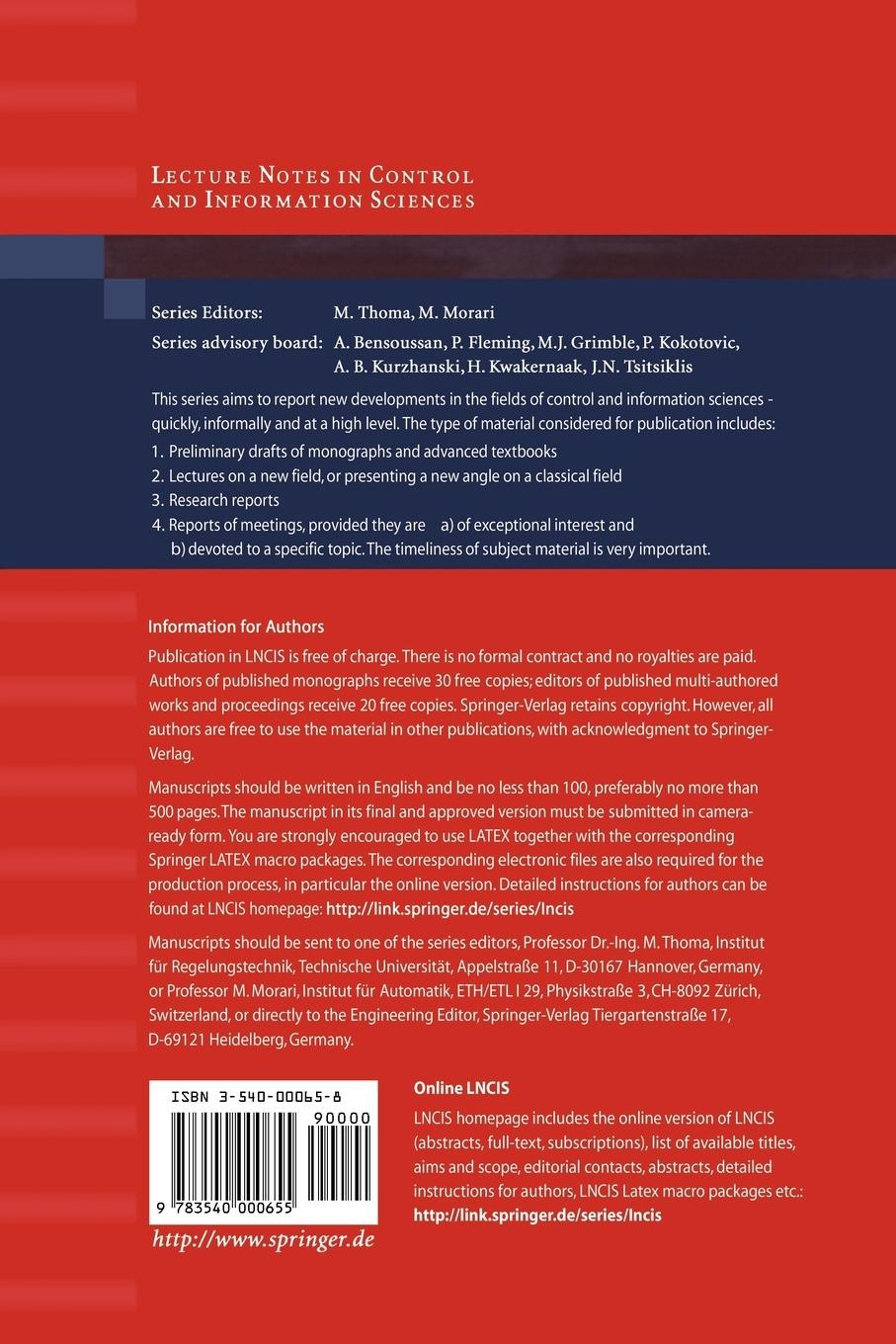 Rückseitencover Directions in Mathematical Systems Theory and Optimization