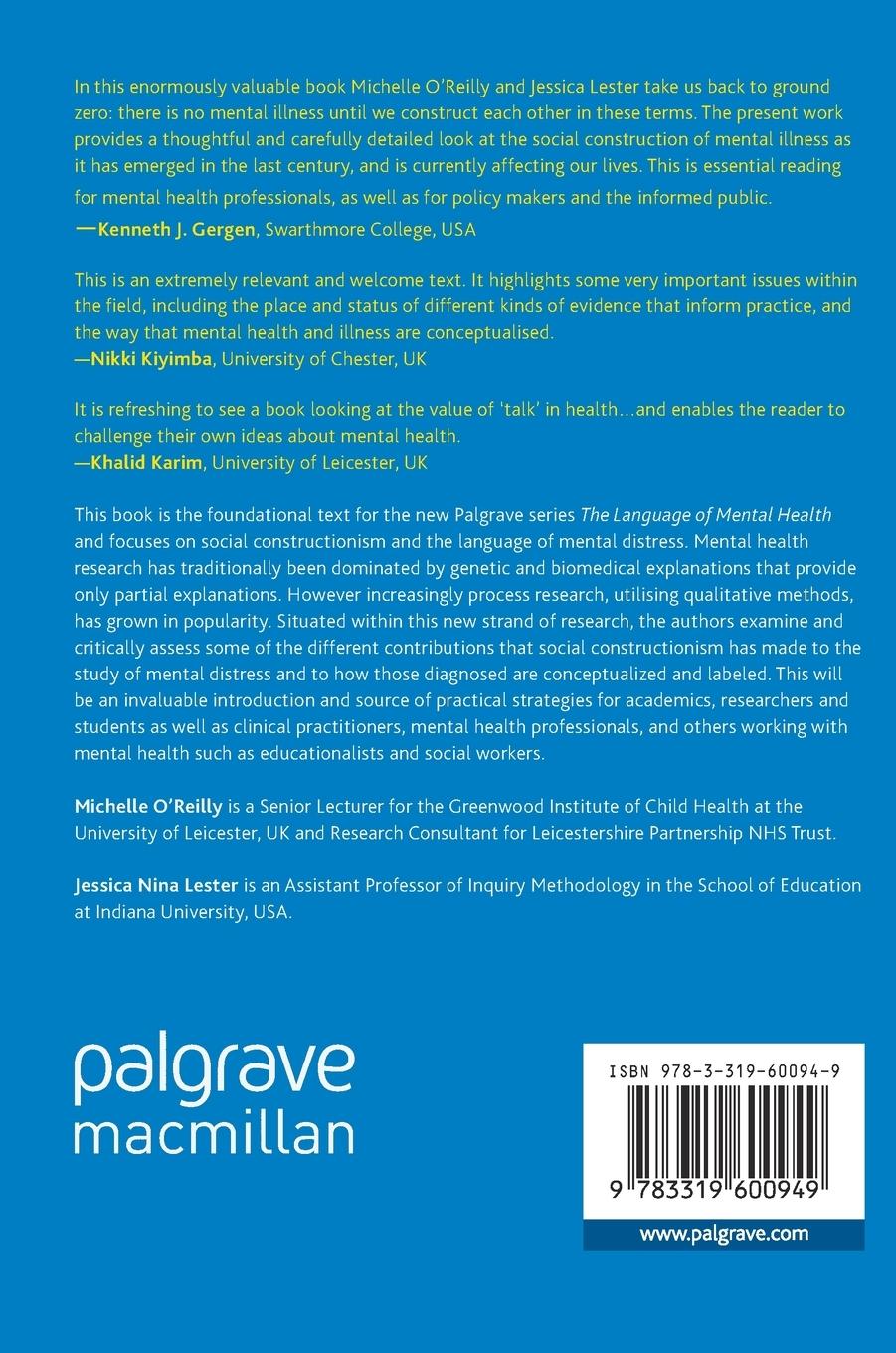 Rückseitencover Examining Mental Health through Social Constructionism