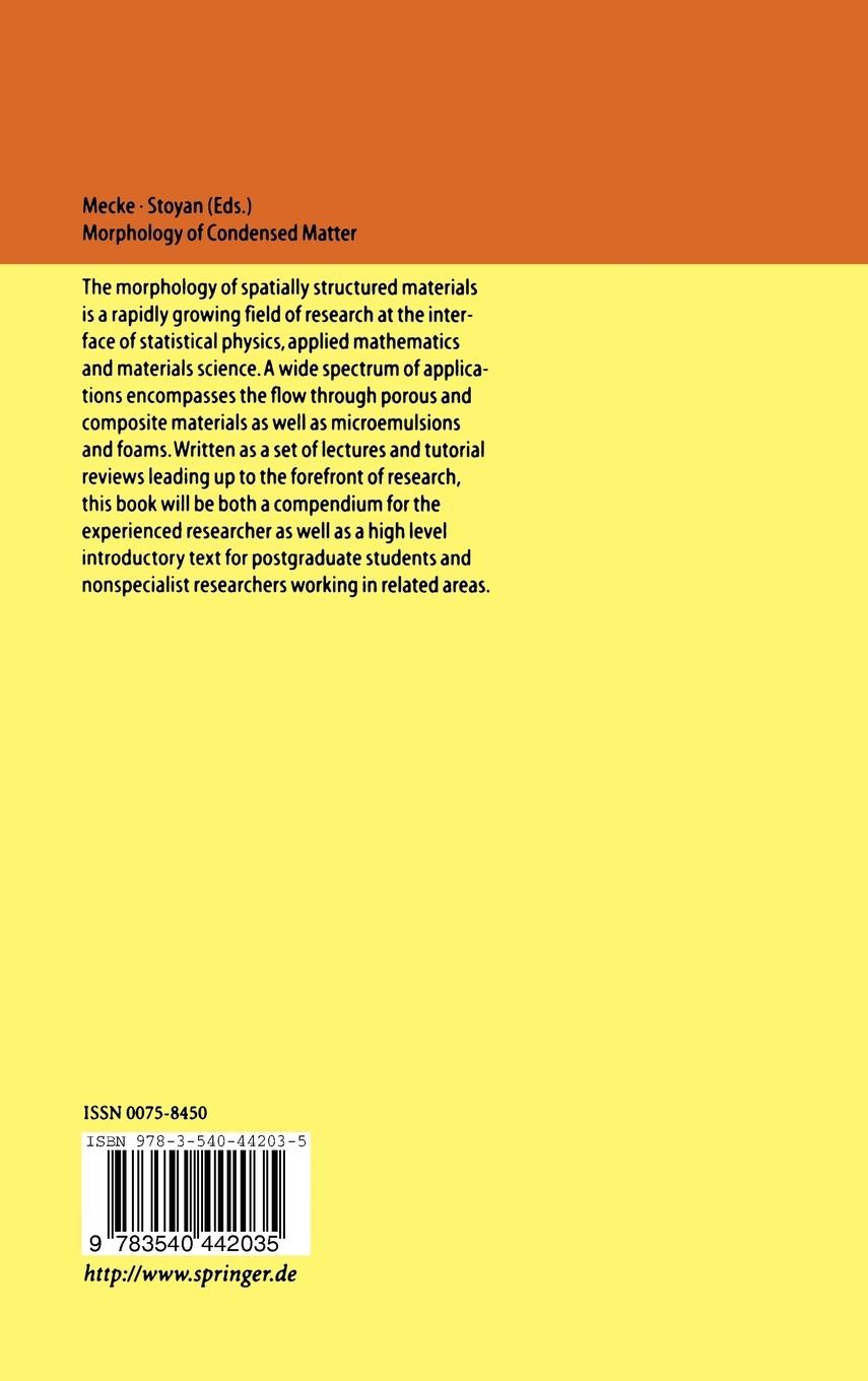 Rückseitencover Morphology of Condensed Matter