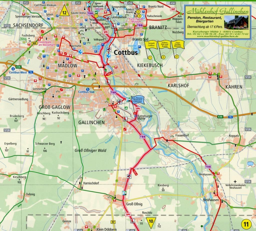 Beispielinhalt (Bild) Radwanderkarte Spreeradweg 1 : 50 000