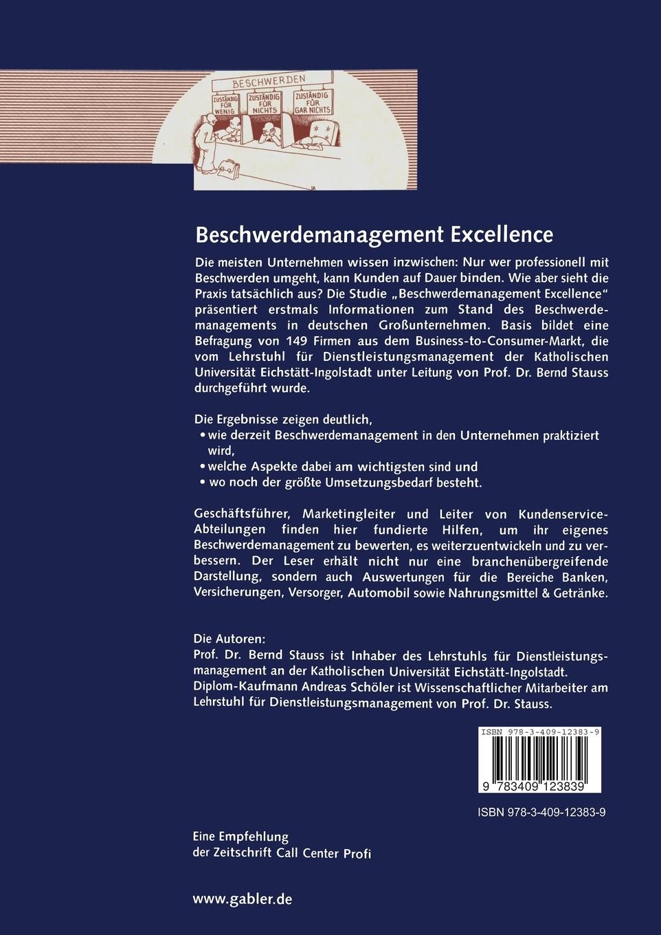 Rückseitencover Beschwerdemanagement Excellence