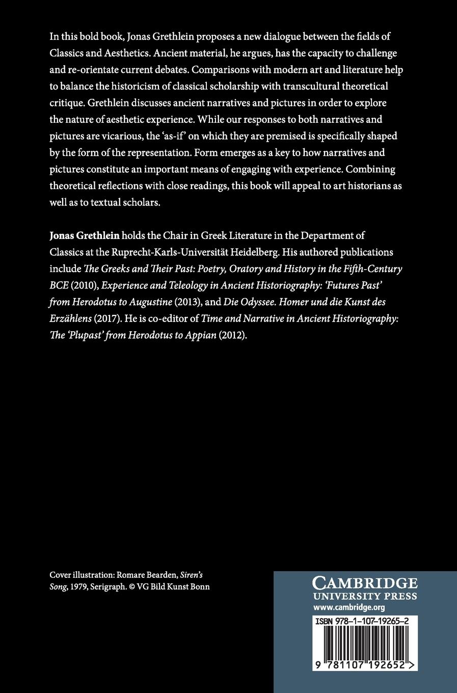 Rückseitencover Aesthetic Experiences and Classical Antiquity