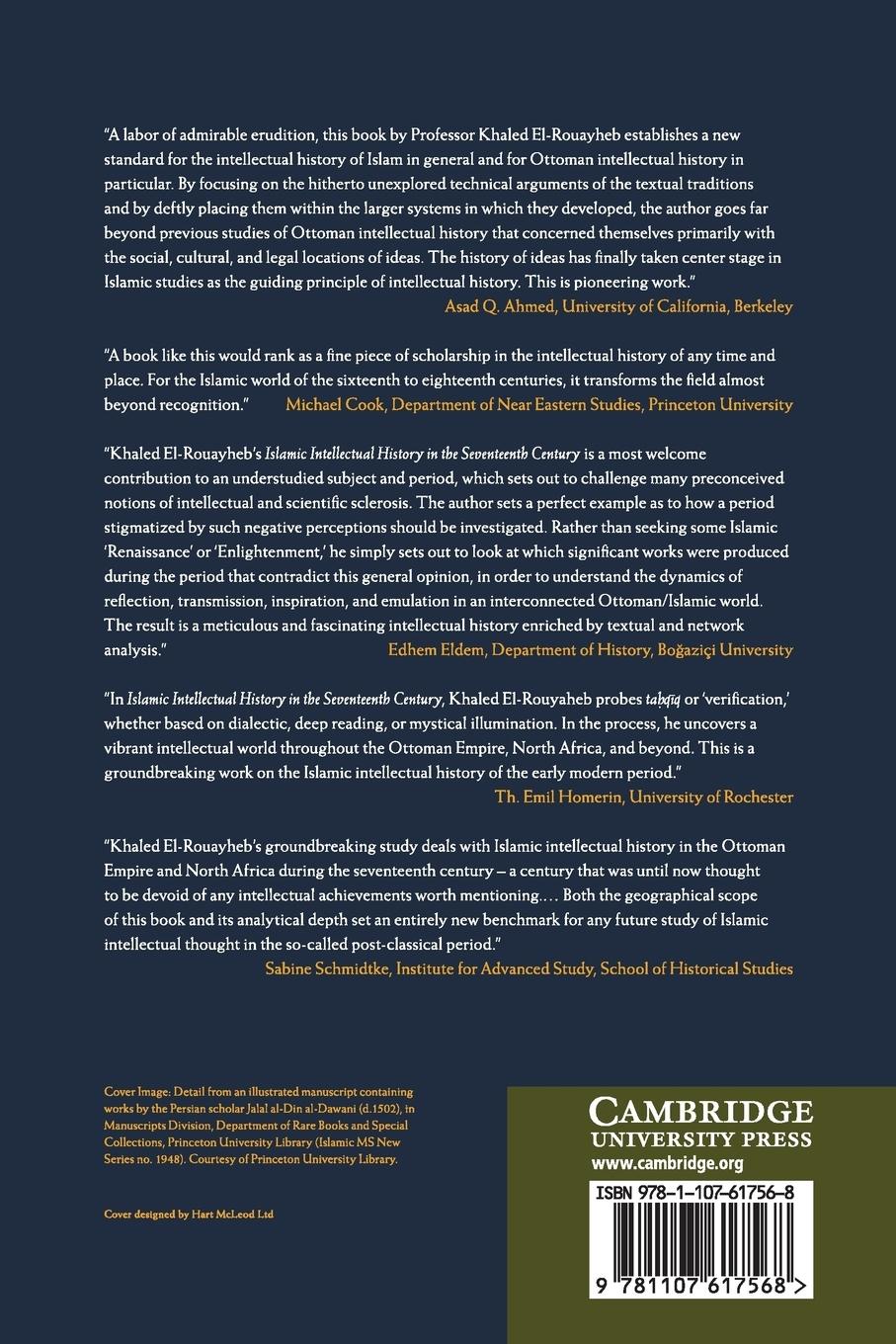 Rückseitencover Islamic Intellectual History in the Seventeenth Century