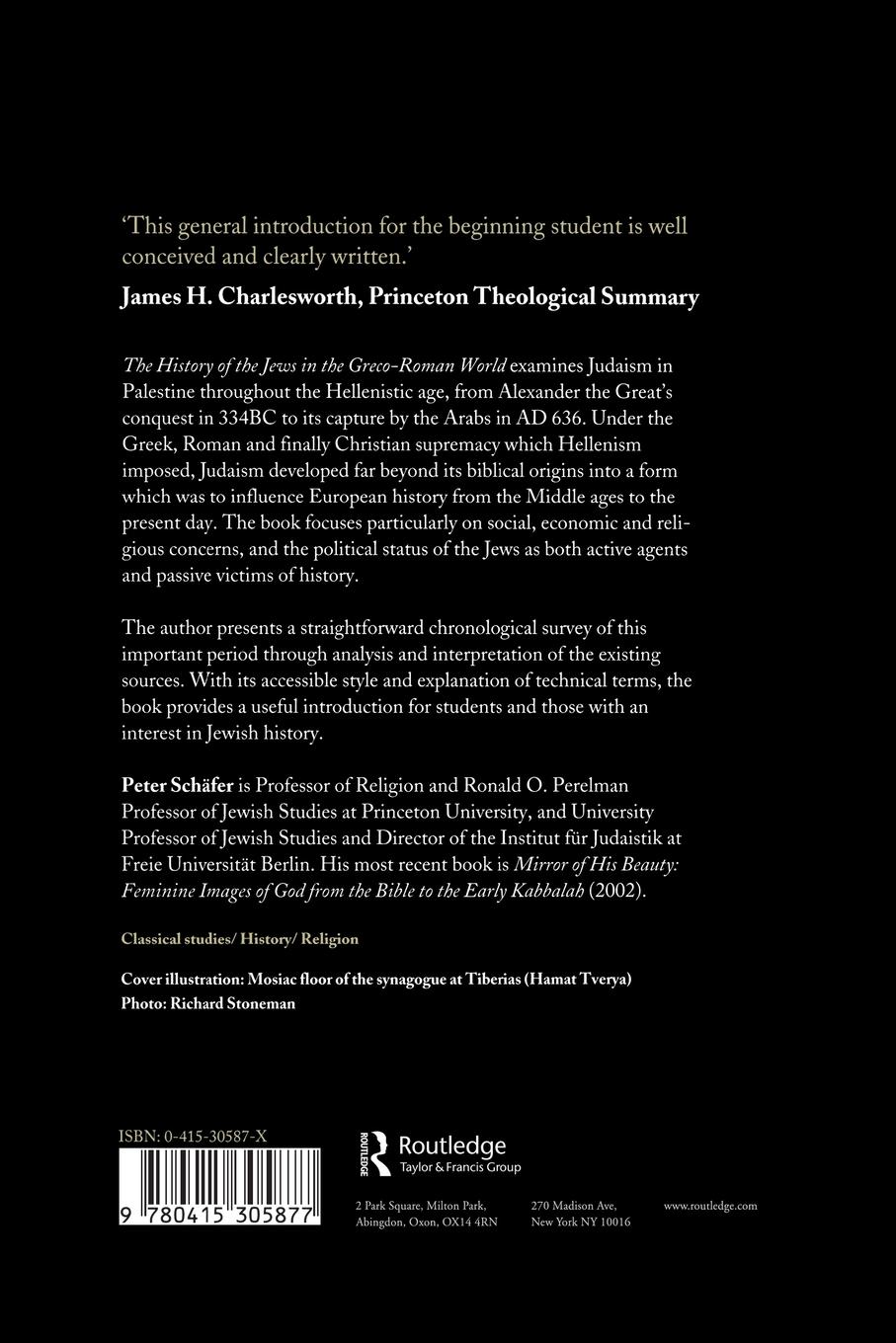 Rückseitencover The History of the Jews in the Greco-Roman World