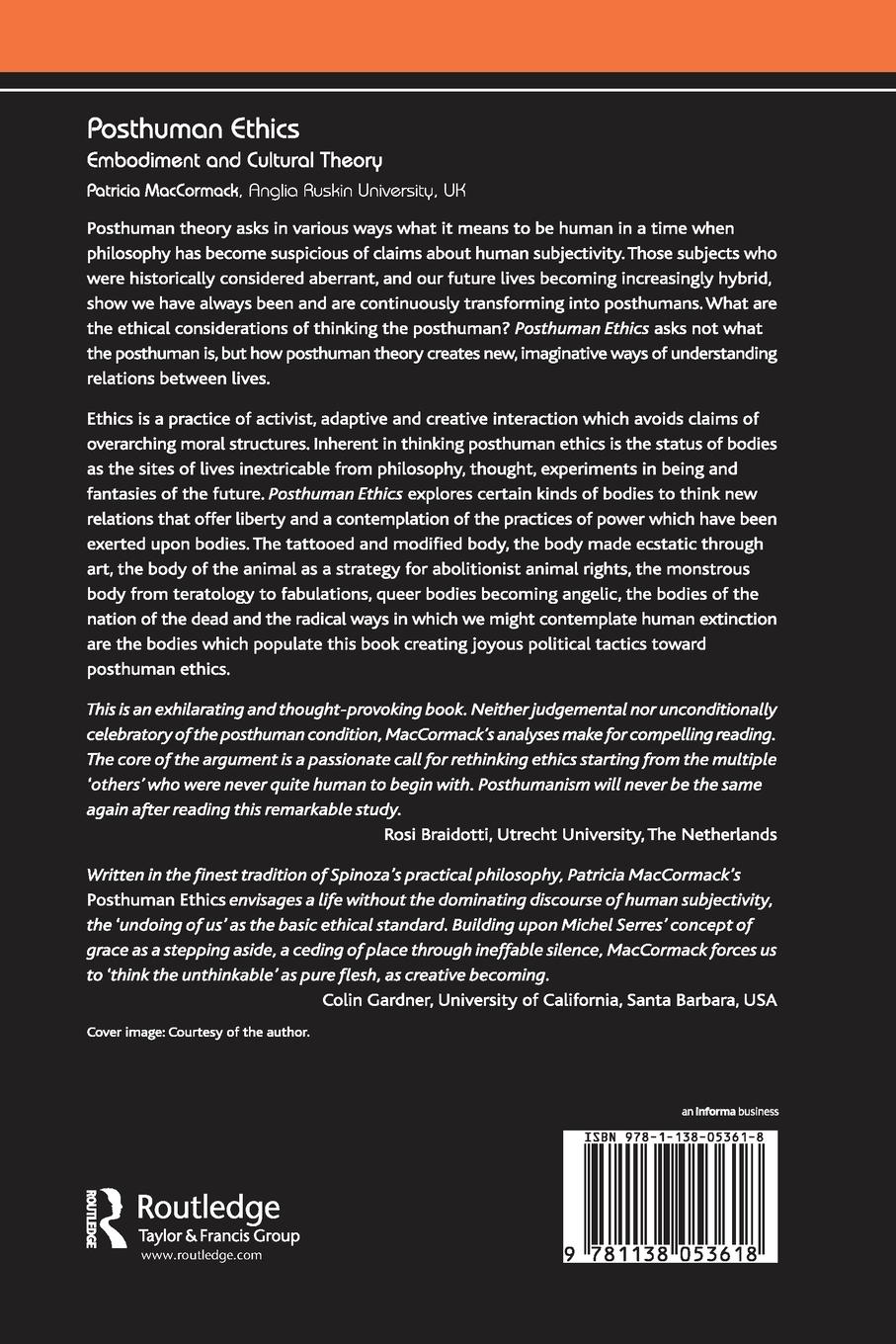 Rückseitencover Posthuman Ethics