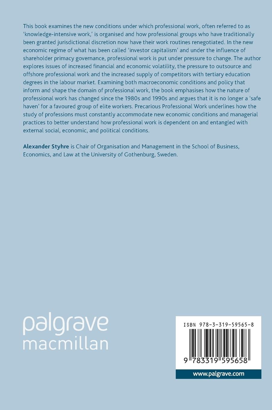 Rückseitencover Precarious Professional Work