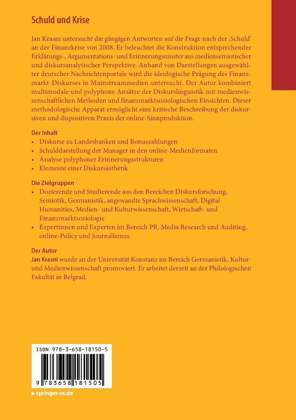 Rückseitencover Schuld und Krise