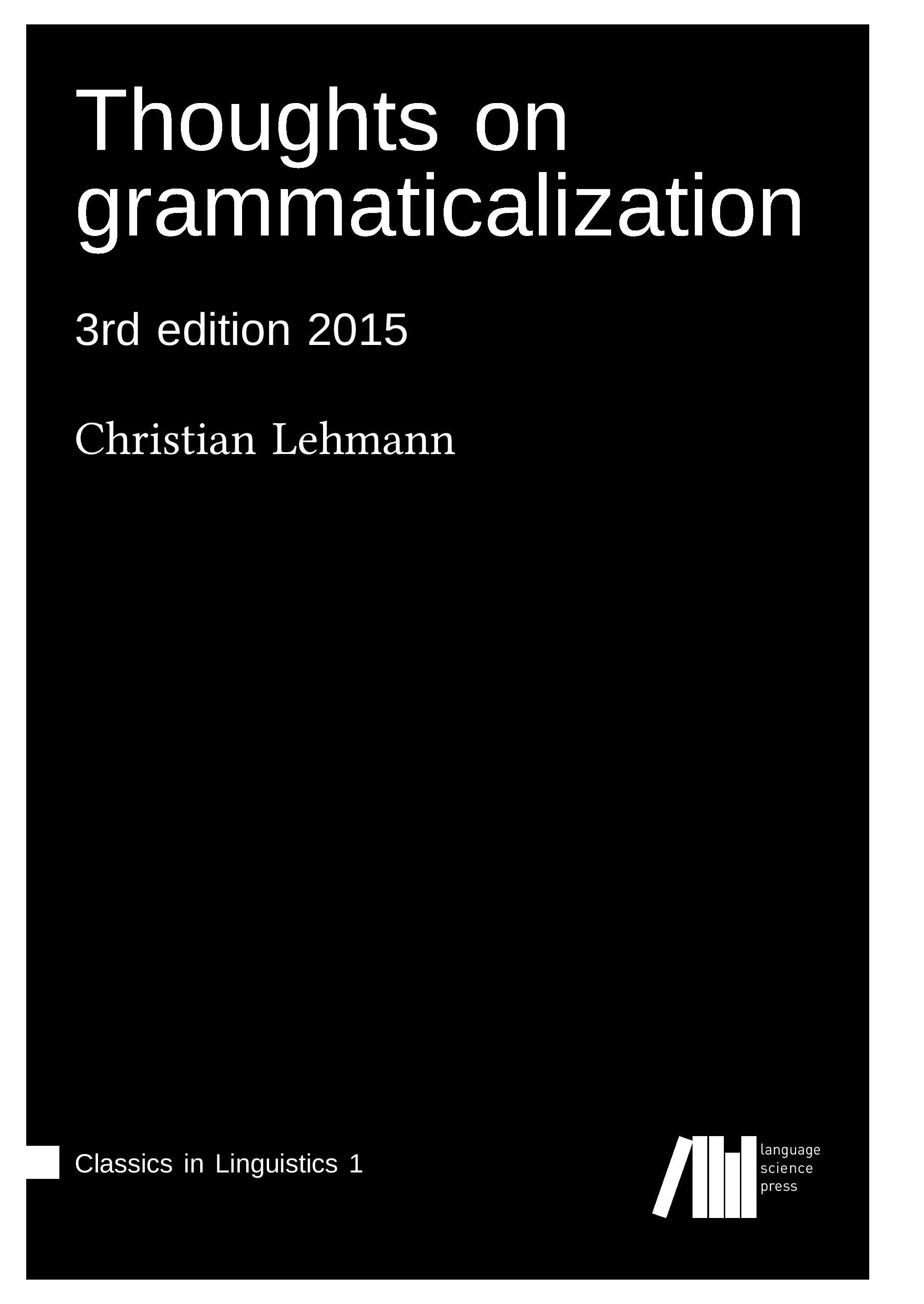 Vorderes Coverbild Thoughts on grammaticalization