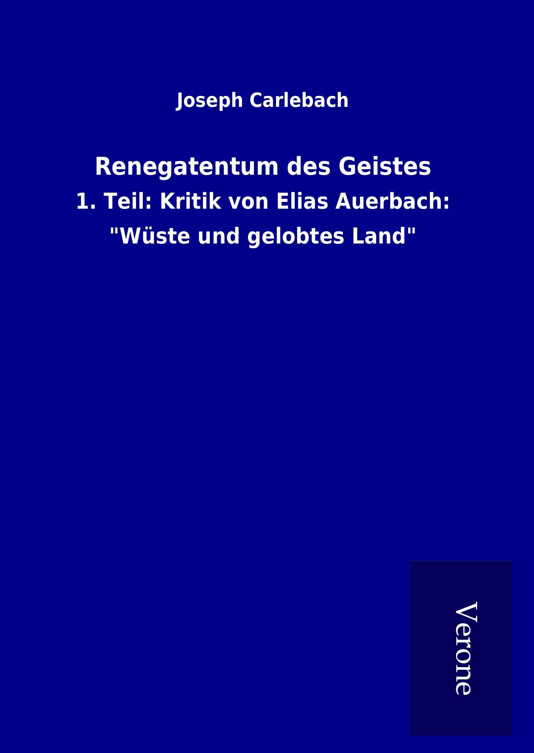 Vorderes Coverbild Renegatentum des Geistes