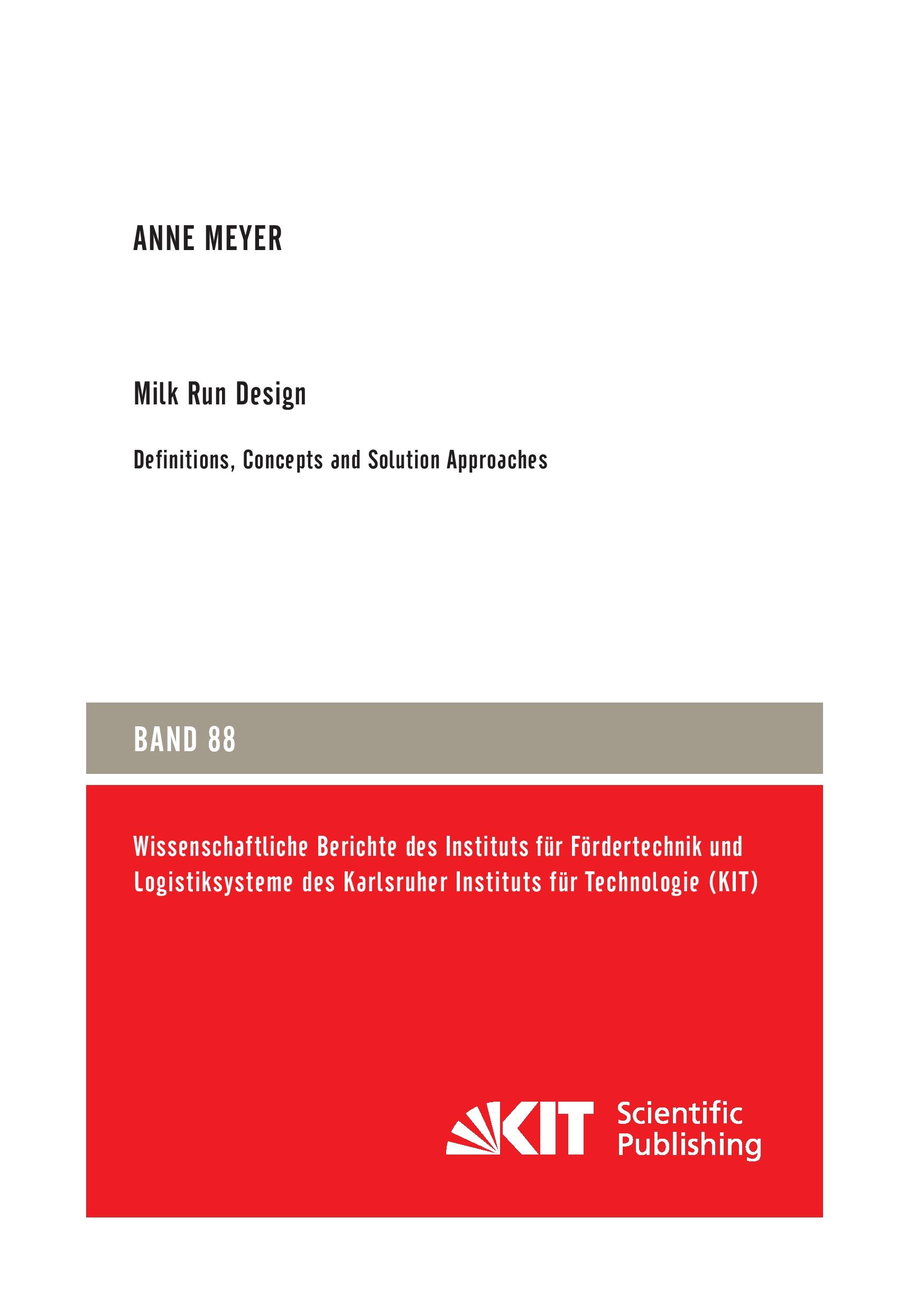 Vorderes Coverbild Milk Run Design: Definitions, Concepts and Solution Approaches