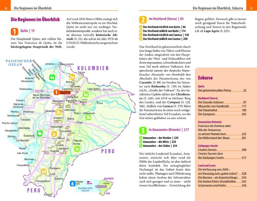 Beispielinhalt (Bild) Reise Know-How Reiseführer Ecuador mit Galápagos (mit großem Faltplan)