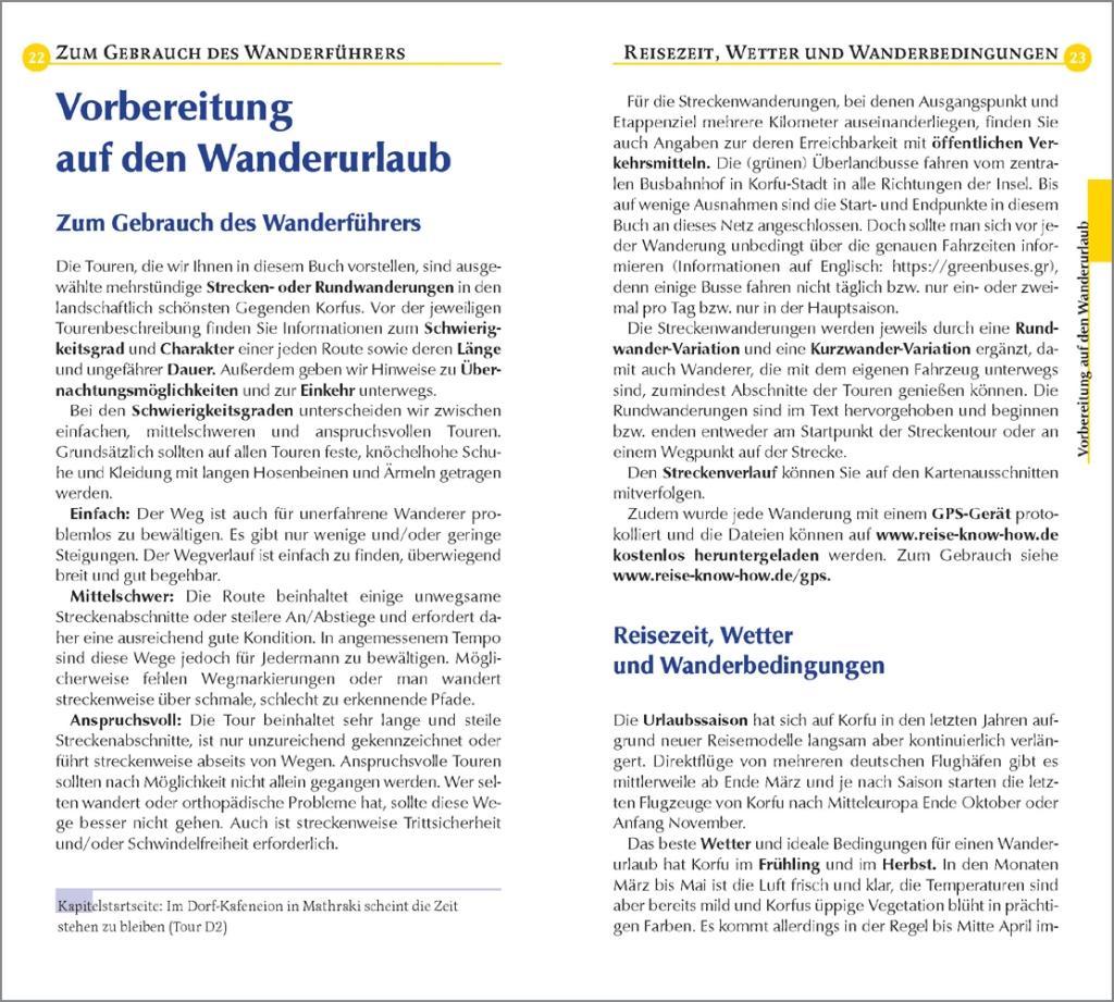 Beispielinhalt (Bild) Reise Know-How Wanderführer Korfu