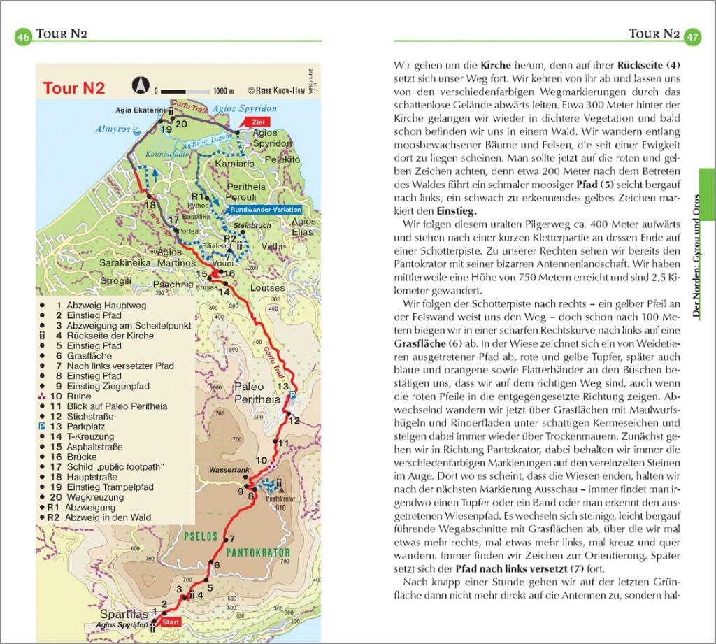 Beispielinhalt (Bild) Reise Know-How Wanderführer Korfu