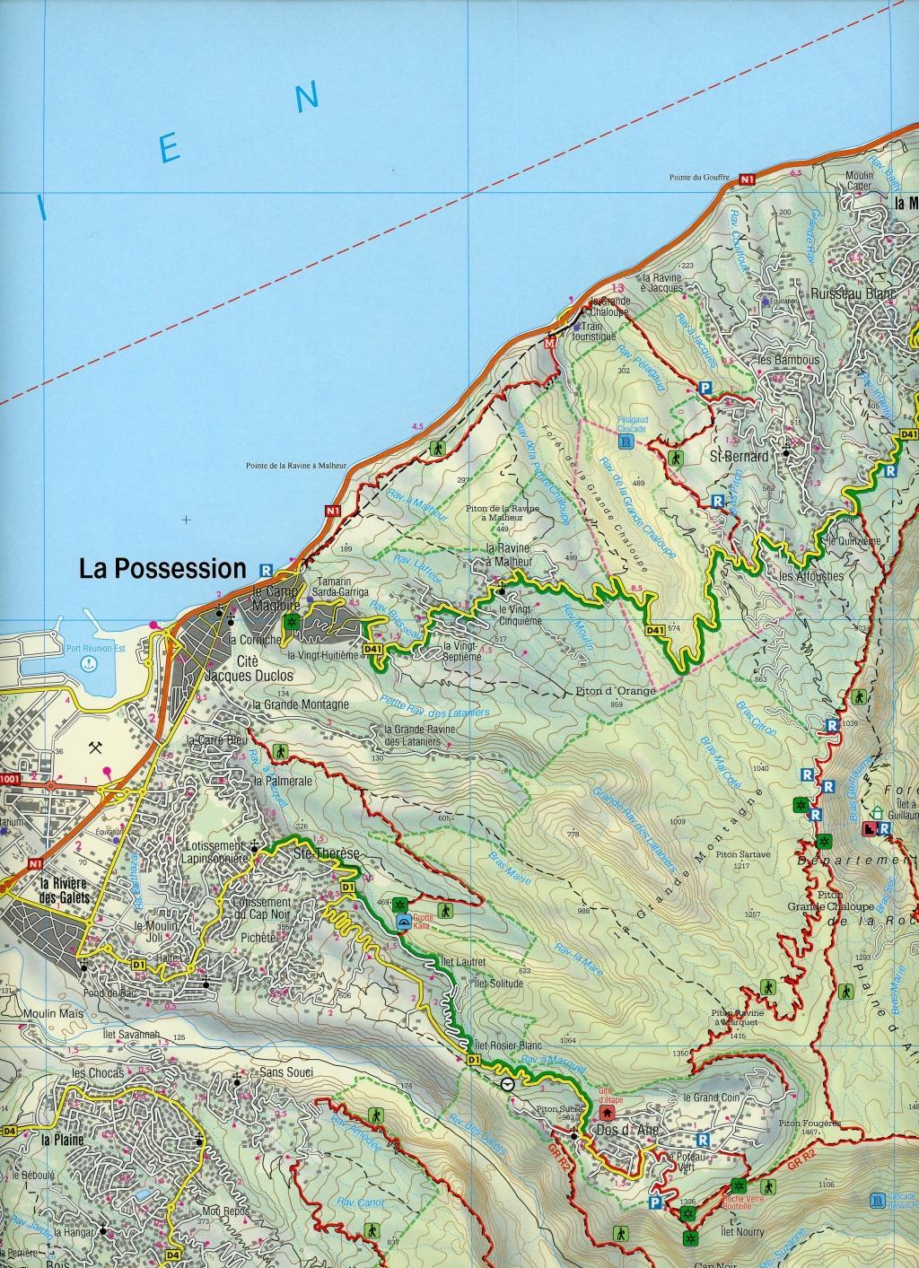 Beispielinhalt (Bild) Réunion, Autokarte 1:50.000