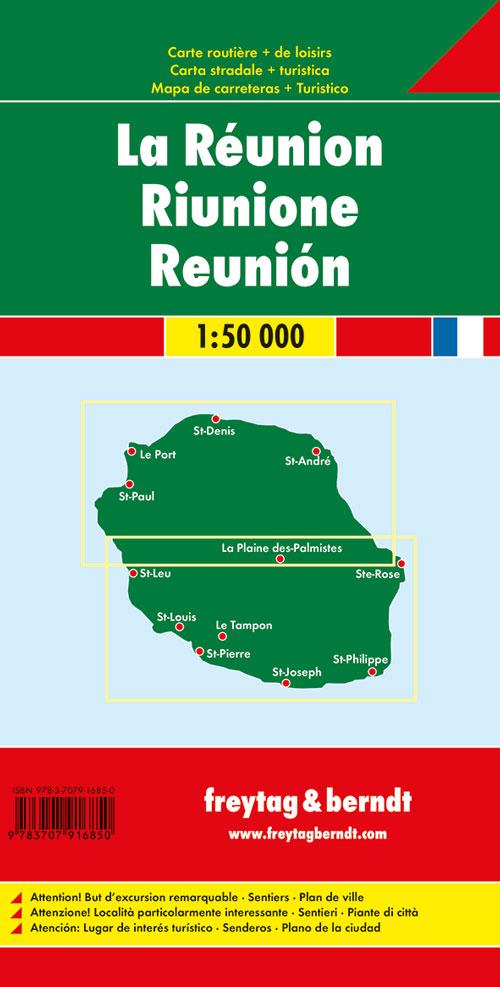 Rückseitencover Réunion, Autokarte 1:50.000
