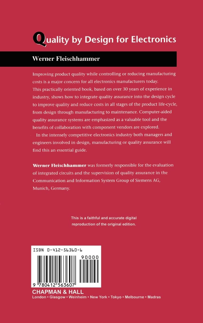 Rückseitencover Quality by Design for Electronics