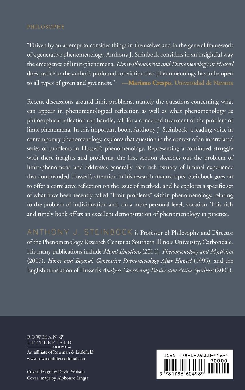 Rückseitencover Limit-Phenomena and Phenomenology in Husserl