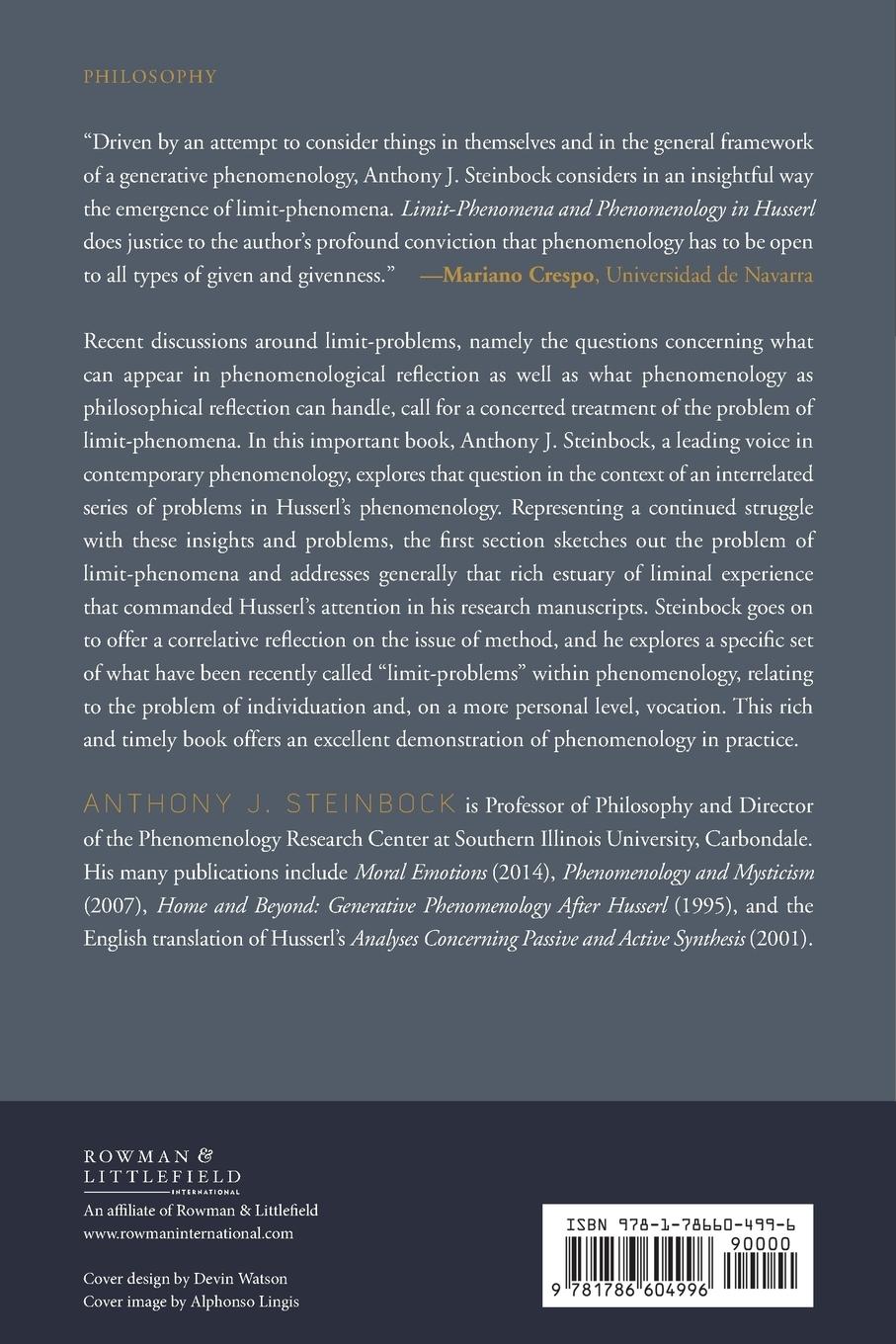 Rückseitencover Limit-Phenomena and Phenomenology in Husserl