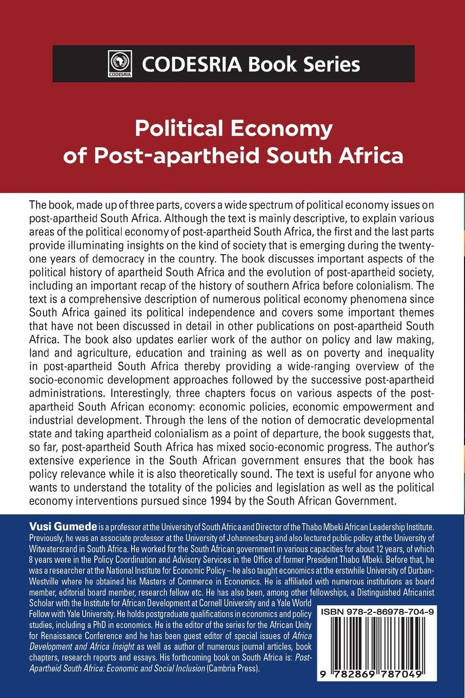 Rückseitencover Political Economy of Post-apartheid South Africa