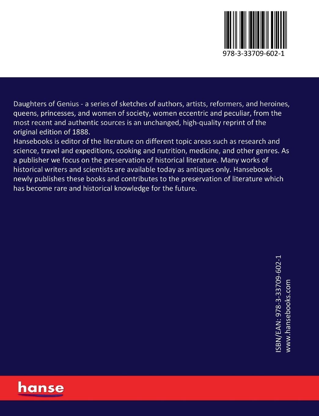 Rückseitencover Daughters of Genius