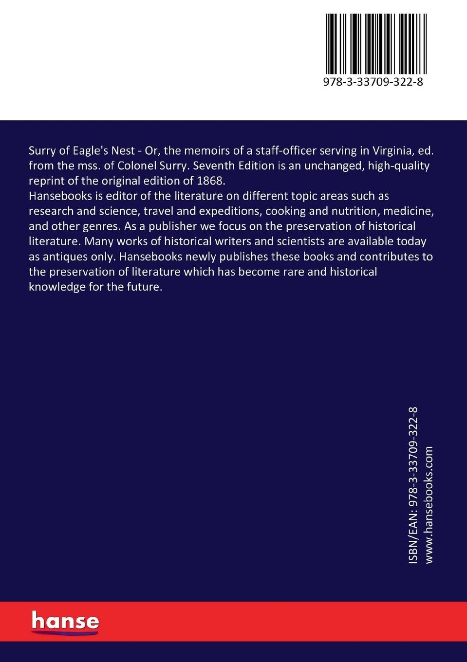 Rückseitencover Surry of Eagle's Nest