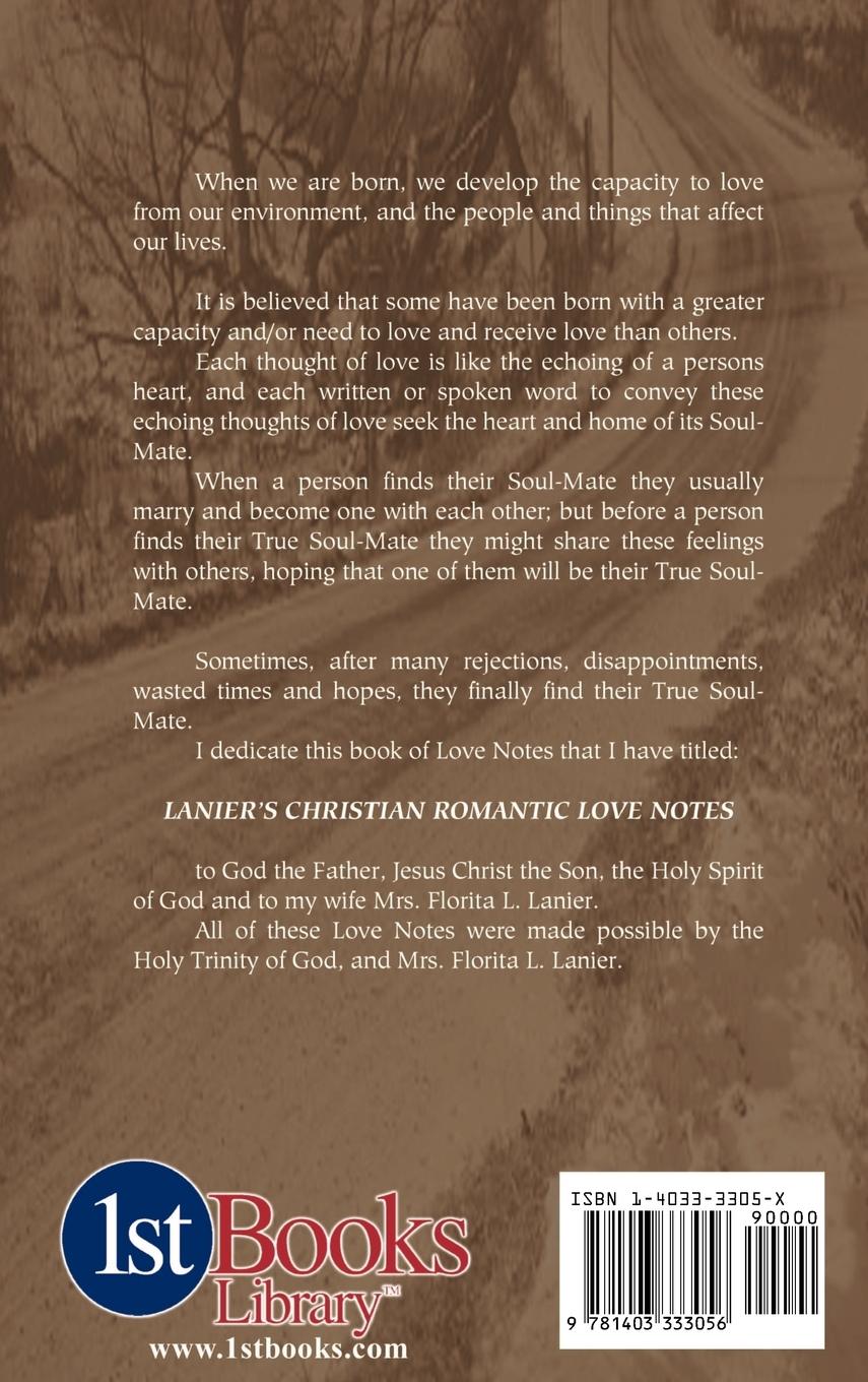 Rückseitencover Lanier's Christian Romantic Love Notes