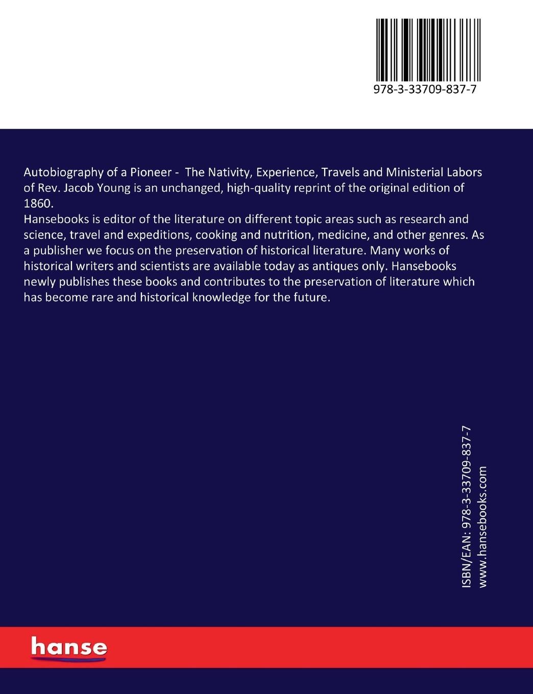 Rückseitencover Autobiography of a Pioneer