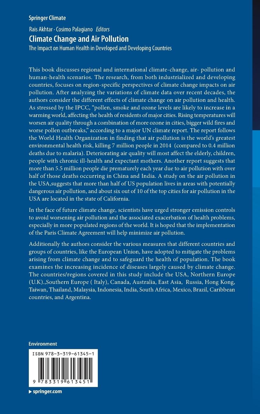 Rückseitencover Climate Change and Air Pollution